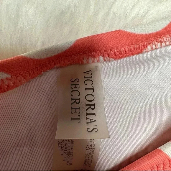 Victoria’s Secret Swim Bottoms Bikini Tie Sides Circles Peach & White Size Large - Picture 10 of 16